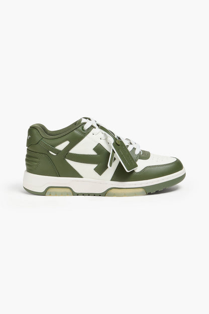 Off-White Out Of Office Leather Sneakers Army Green