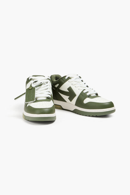 Off-White Out Of Office Leather Sneakers Army Green