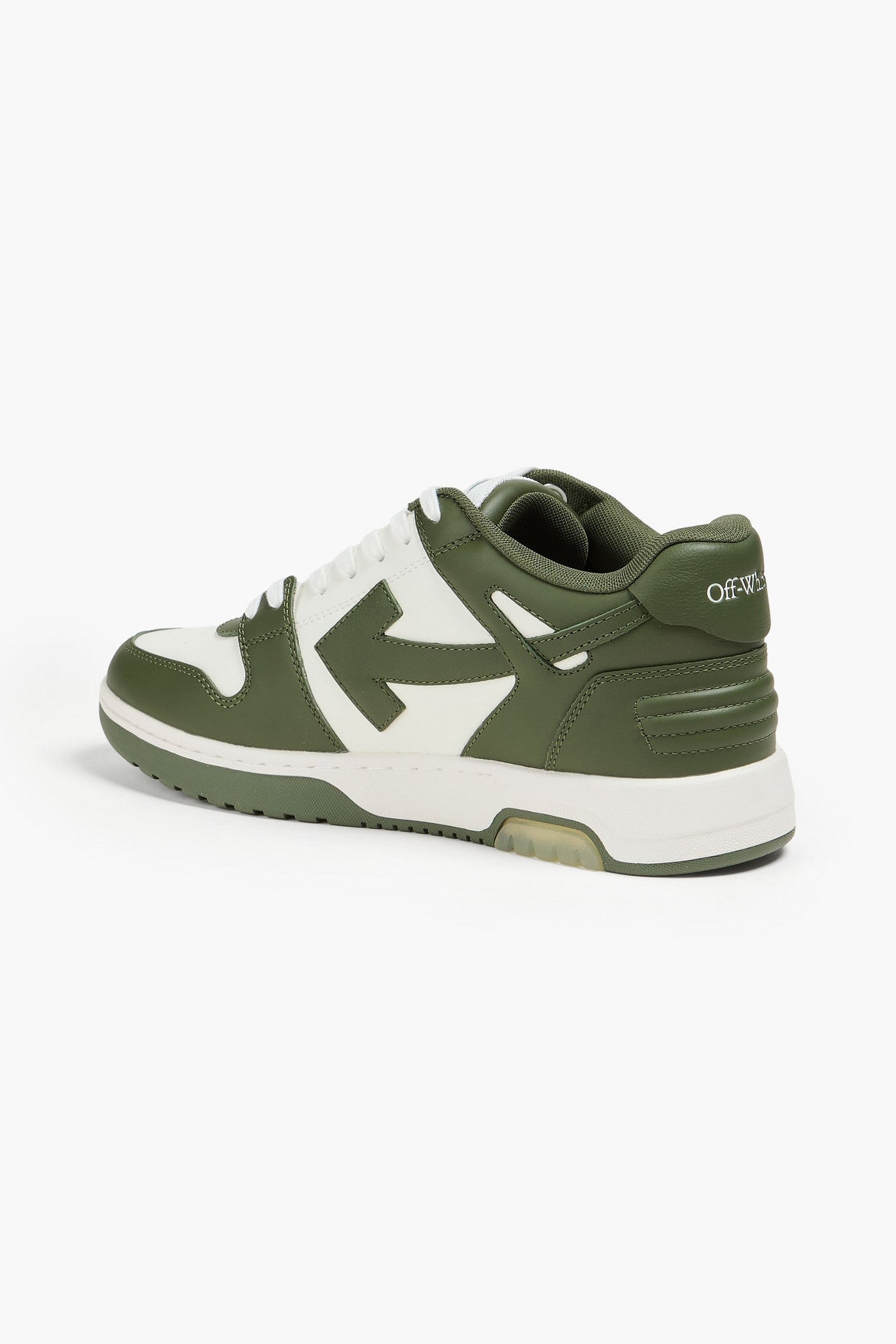 Off-White Out Of Office Leather Sneakers Army Green