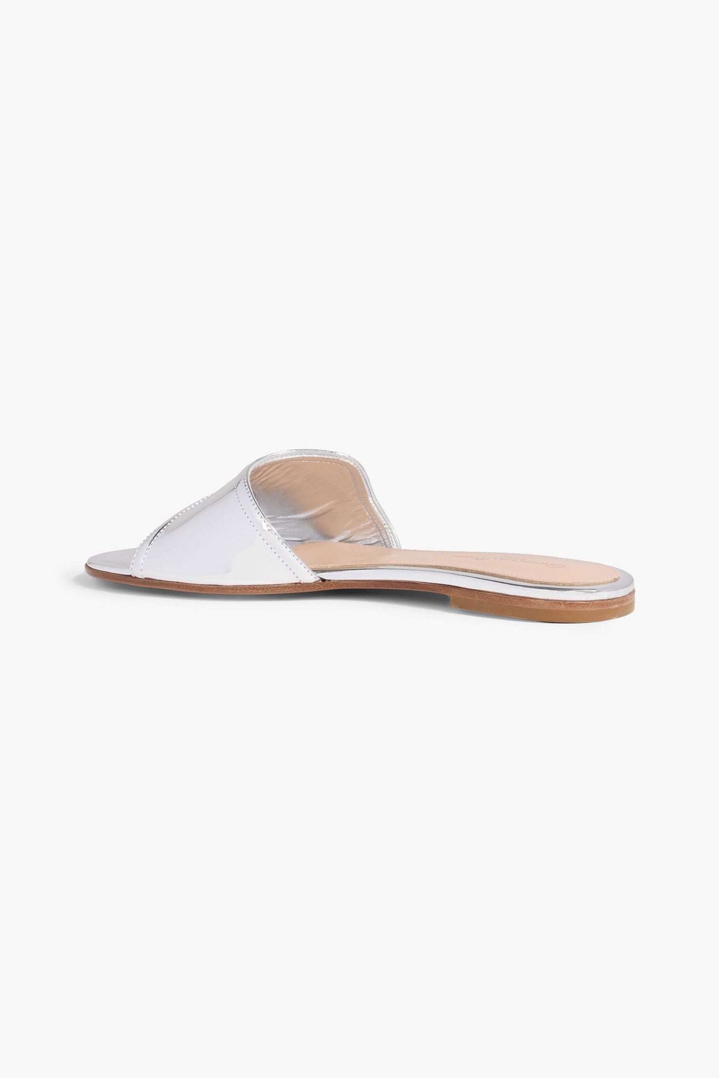Gianvito Rossi Lucrezia Mirrored-Leather Slides Silver Women's