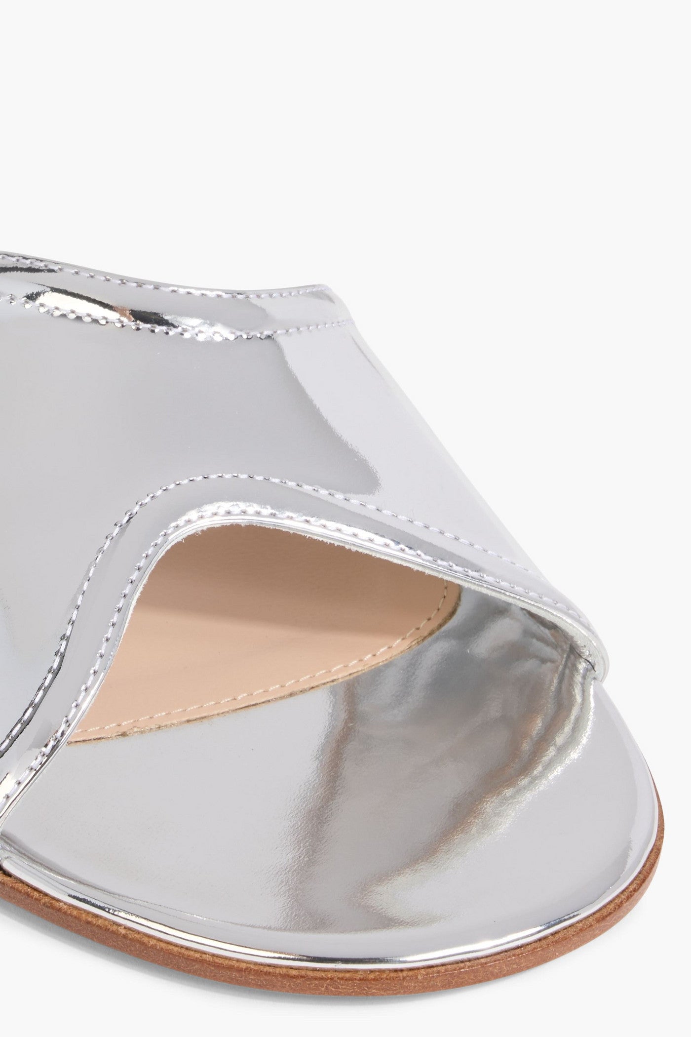 Gianvito Rossi Lucrezia Mirrored-Leather Slides Silver Women's