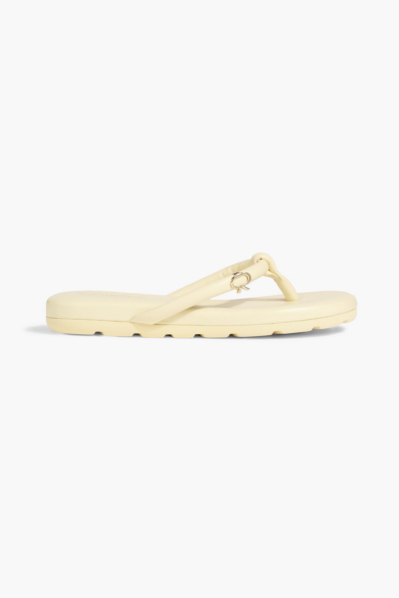 Gianvito Rossi Fiji Padded Leather Flip Flops Pastel Yellow Women's