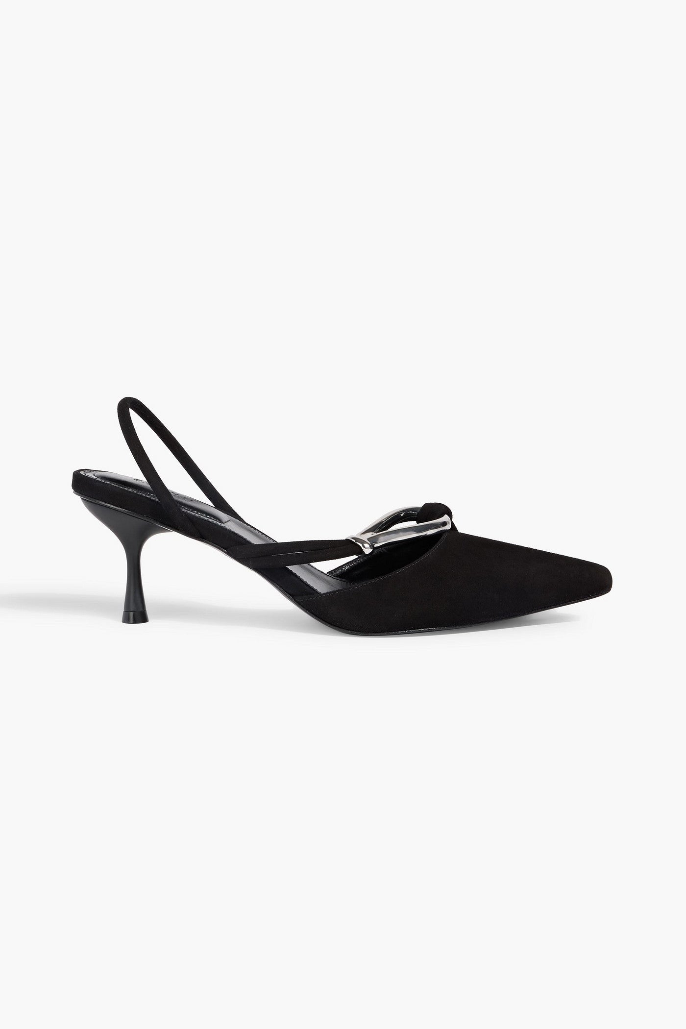 Simkhai Love Knot Embellished Suede Slingback Pumps Black Women's
