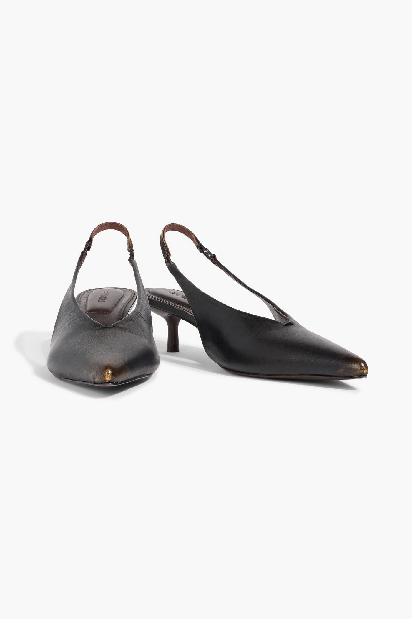 Simkhai Sylvie Leather Slingback Pumps Chocolate Women's