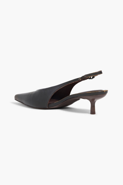 Simkhai Sylvie Leather Slingback Pumps Chocolate Women's