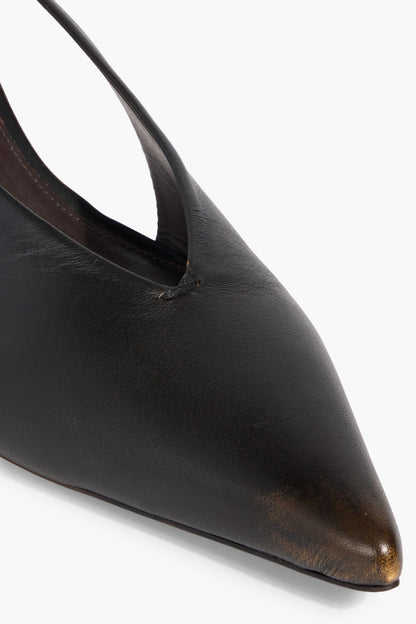Simkhai Sylvie Leather Slingback Pumps Chocolate Women's