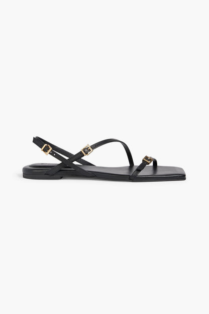 Simkhai Carey Leather Slingback Sandals Black Women's