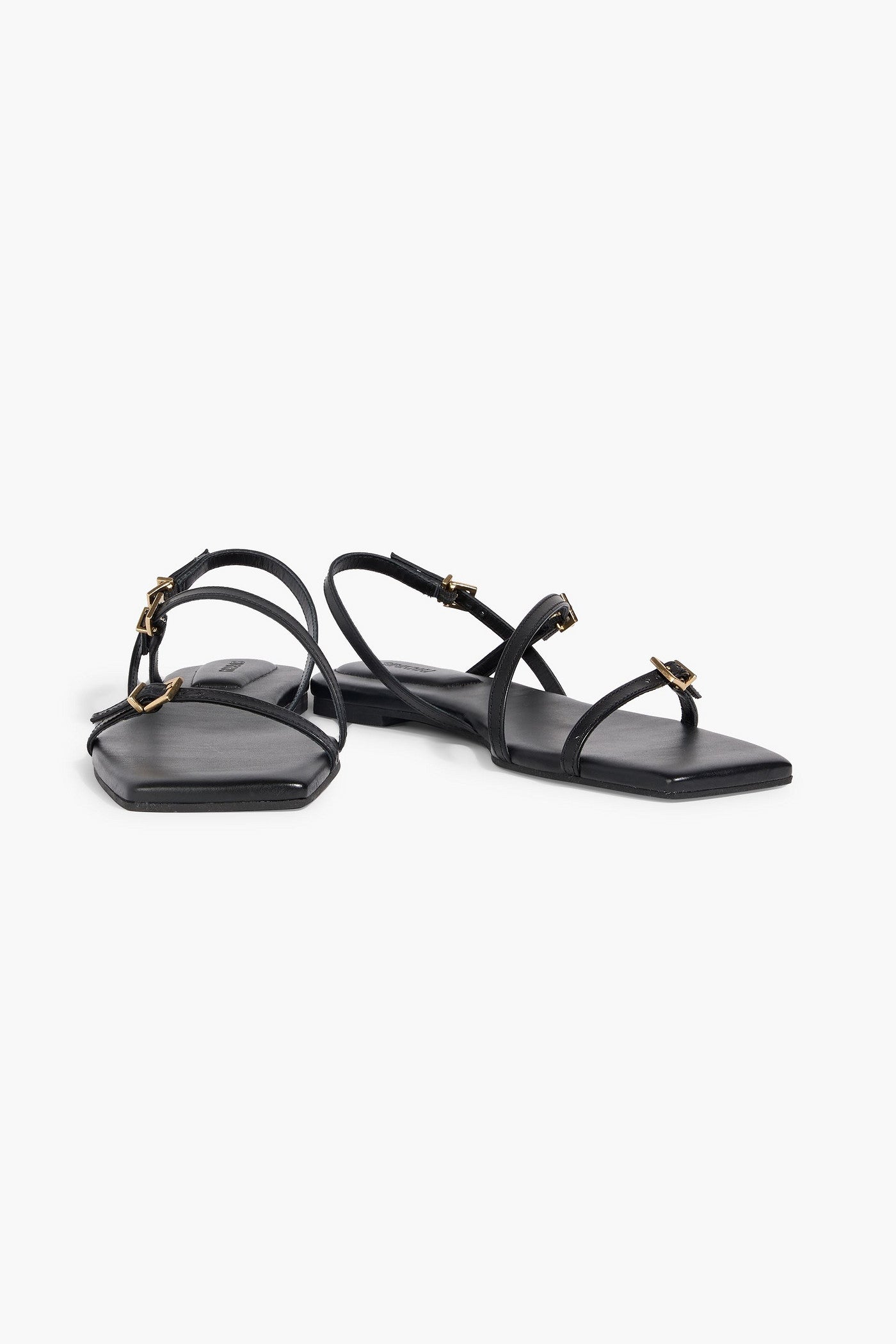 Simkhai Carey Leather Slingback Sandals Black Women's