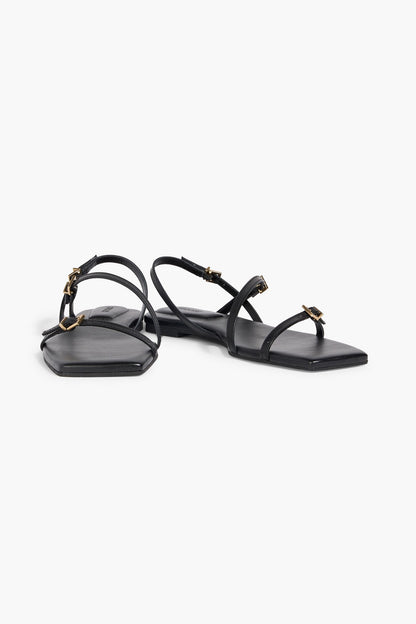 Simkhai Carey Leather Slingback Sandals Black Women's