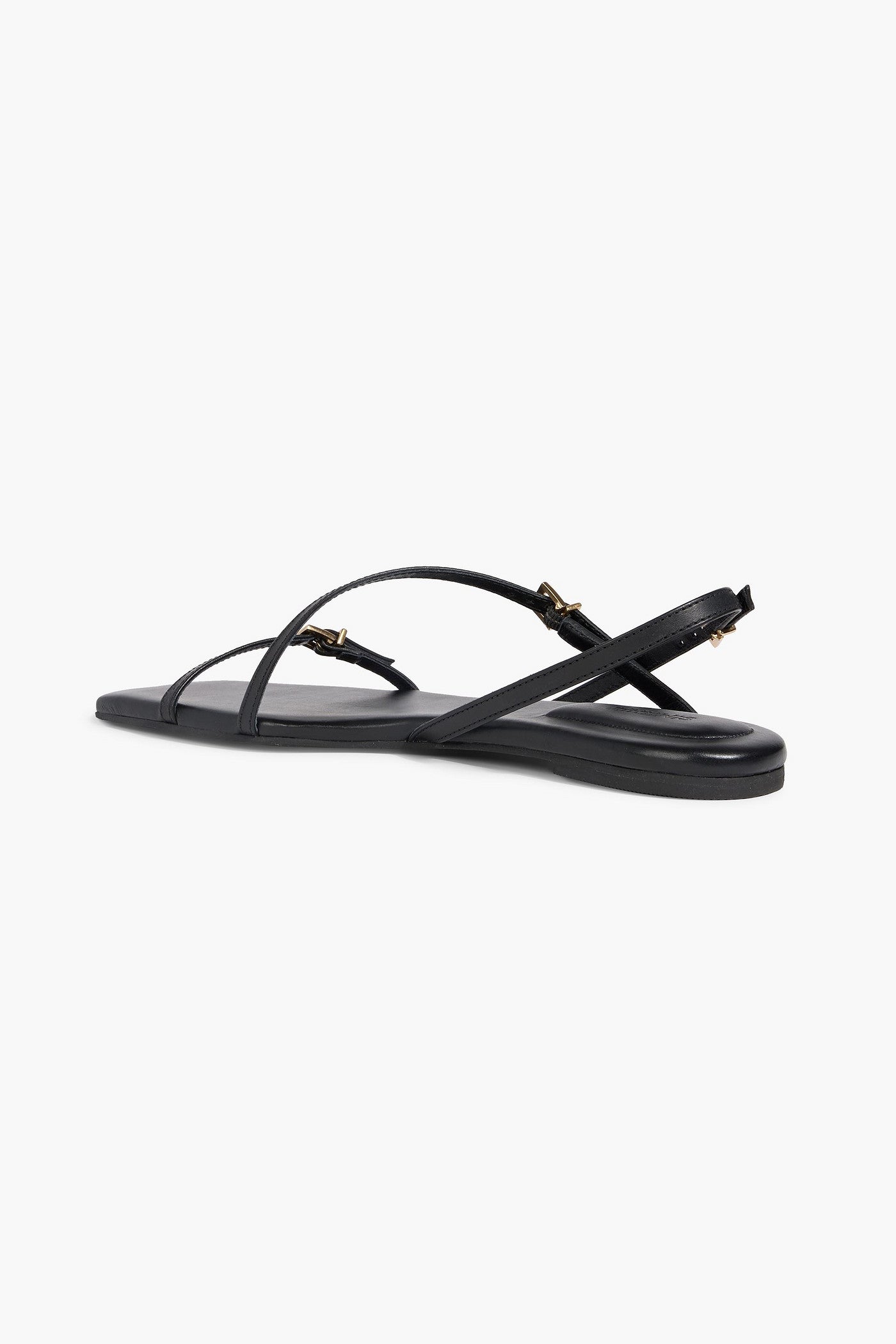 Simkhai Carey Leather Slingback Sandals Black Women's