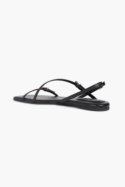 Simkhai Carey Leather Slingback Sandals Black Women's