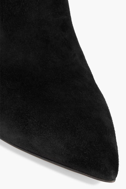 Gianvito Rossi Piper 85 Suede Knee Boots Black Women's