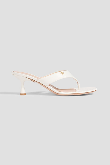 Gianvito Rossi Ascent 55 Leather Mules White Women's