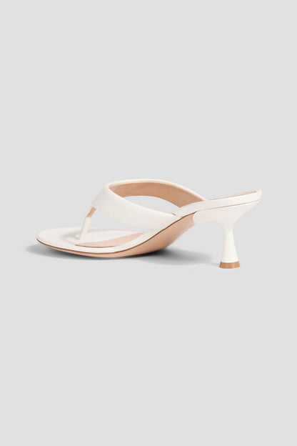 Gianvito Rossi Ascent 55 Leather Mules White Women's
