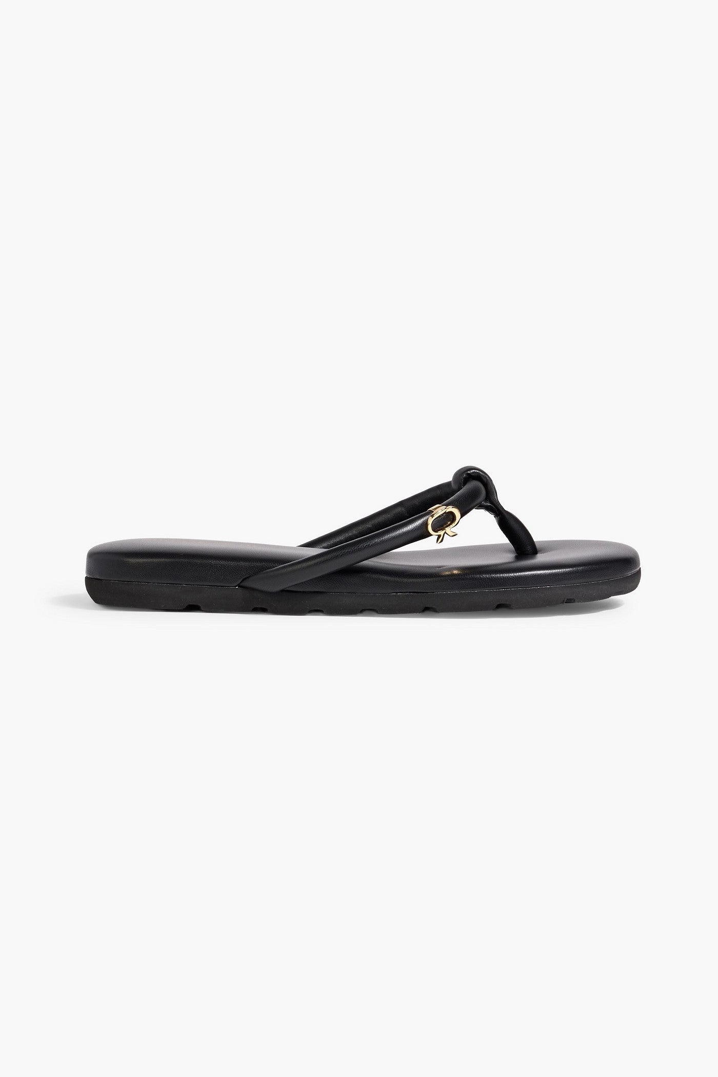 Gianvito Rossi Fiji Padded Leather Flip Flops Black Women's