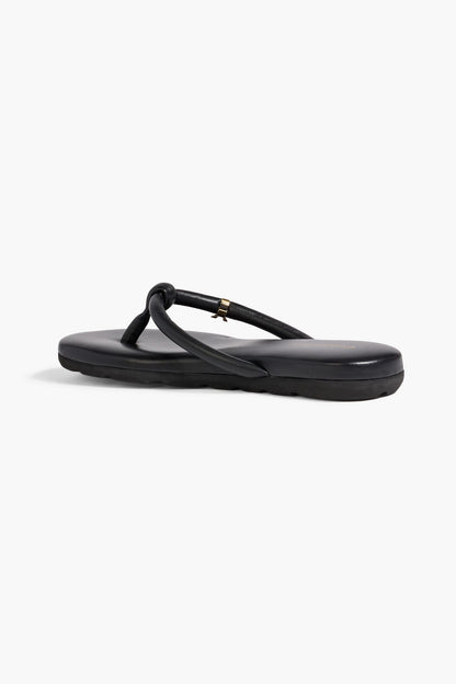 Gianvito Rossi Fiji Padded Leather Flip Flops Black Women's