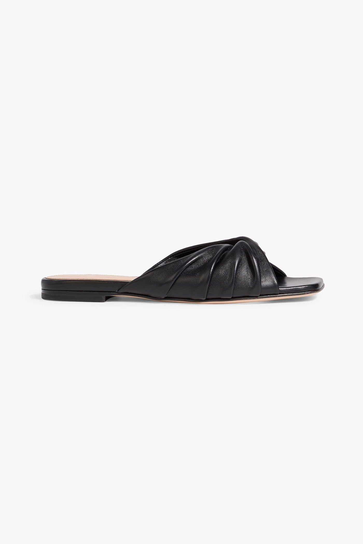 Gianvito Rossi Selene Twisted Leather Slides Black Women's