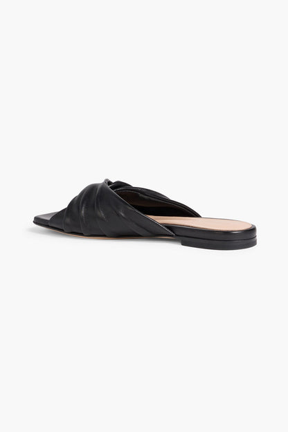Gianvito Rossi Selene Twisted Leather Slides Black Women's