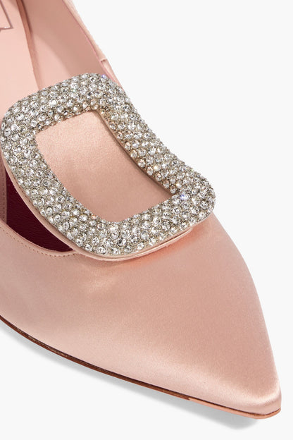 Roger Vivier Choc Strass Embellished Satin Pumps Blush Women's