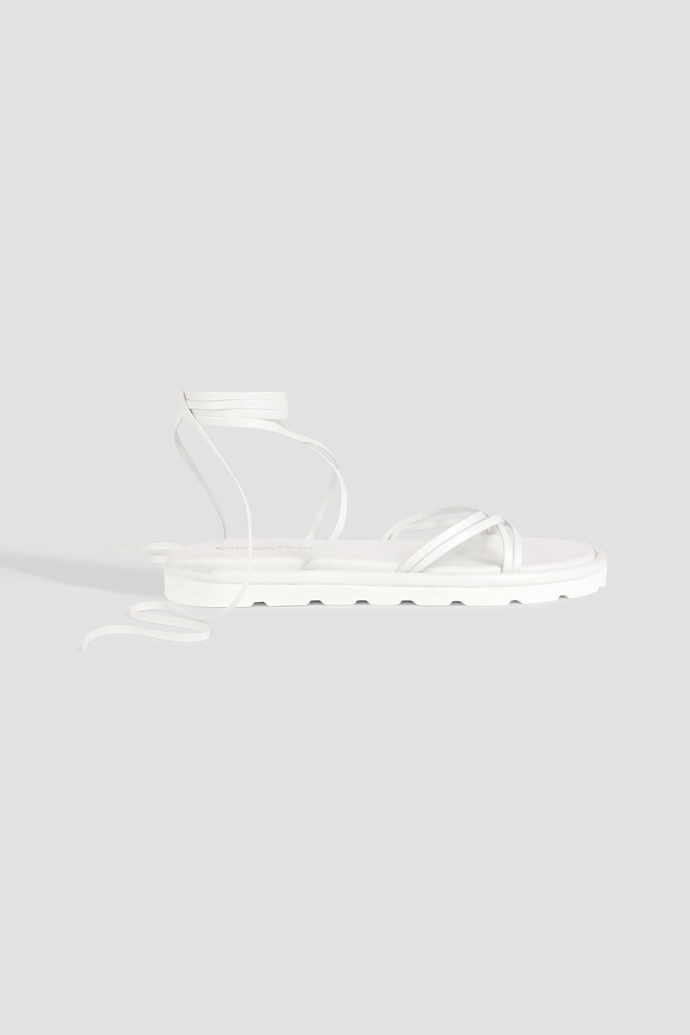 Gianvito Rossi Jane Lace-Up Leather Sandals White Women's