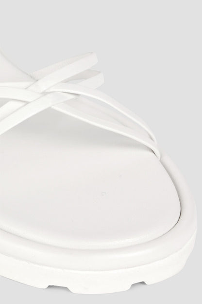 Gianvito Rossi Jane Lace-Up Leather Sandals White Women's