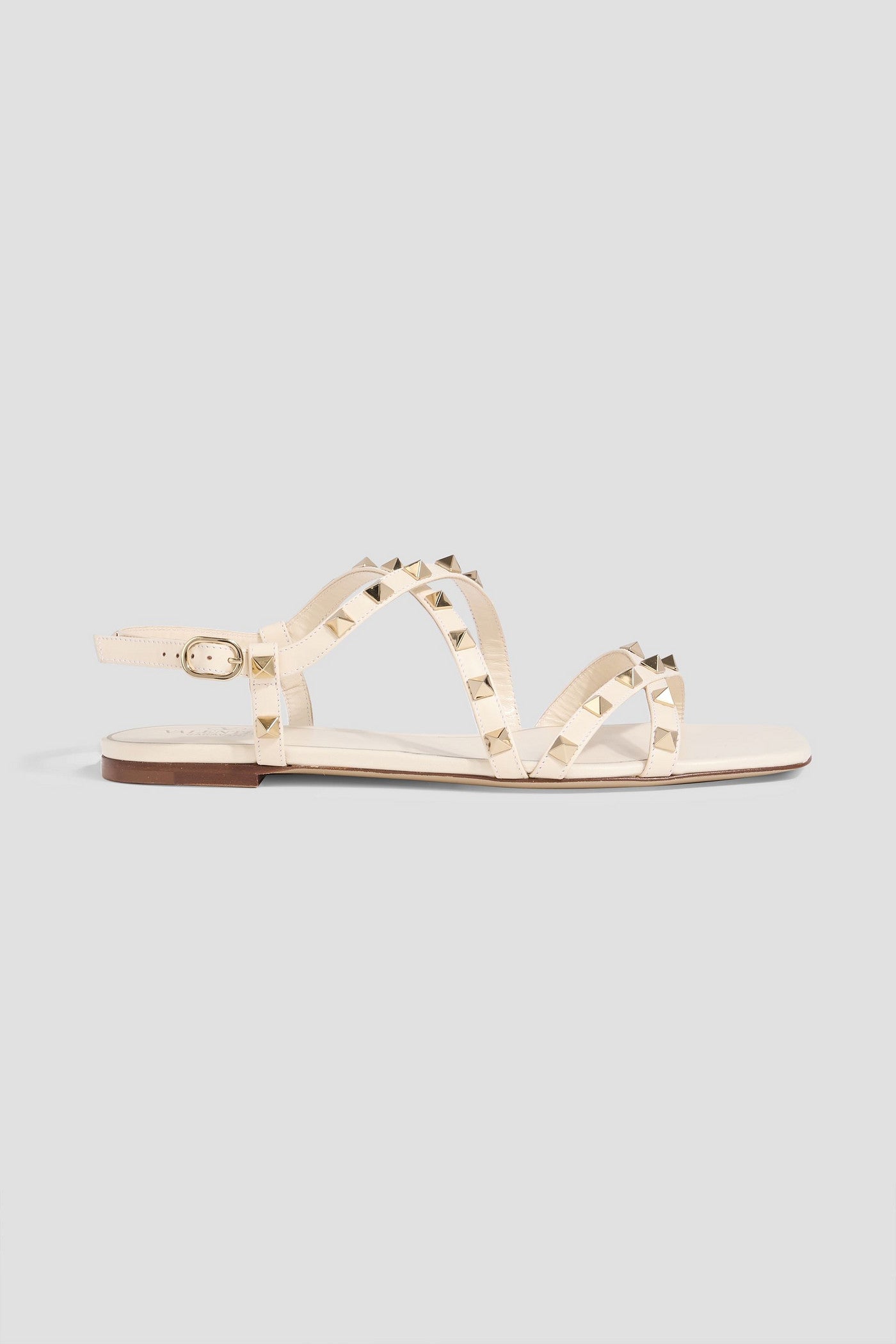 Valentino Garavani Rockstud Leather Slingback Sandals Ivory Women's