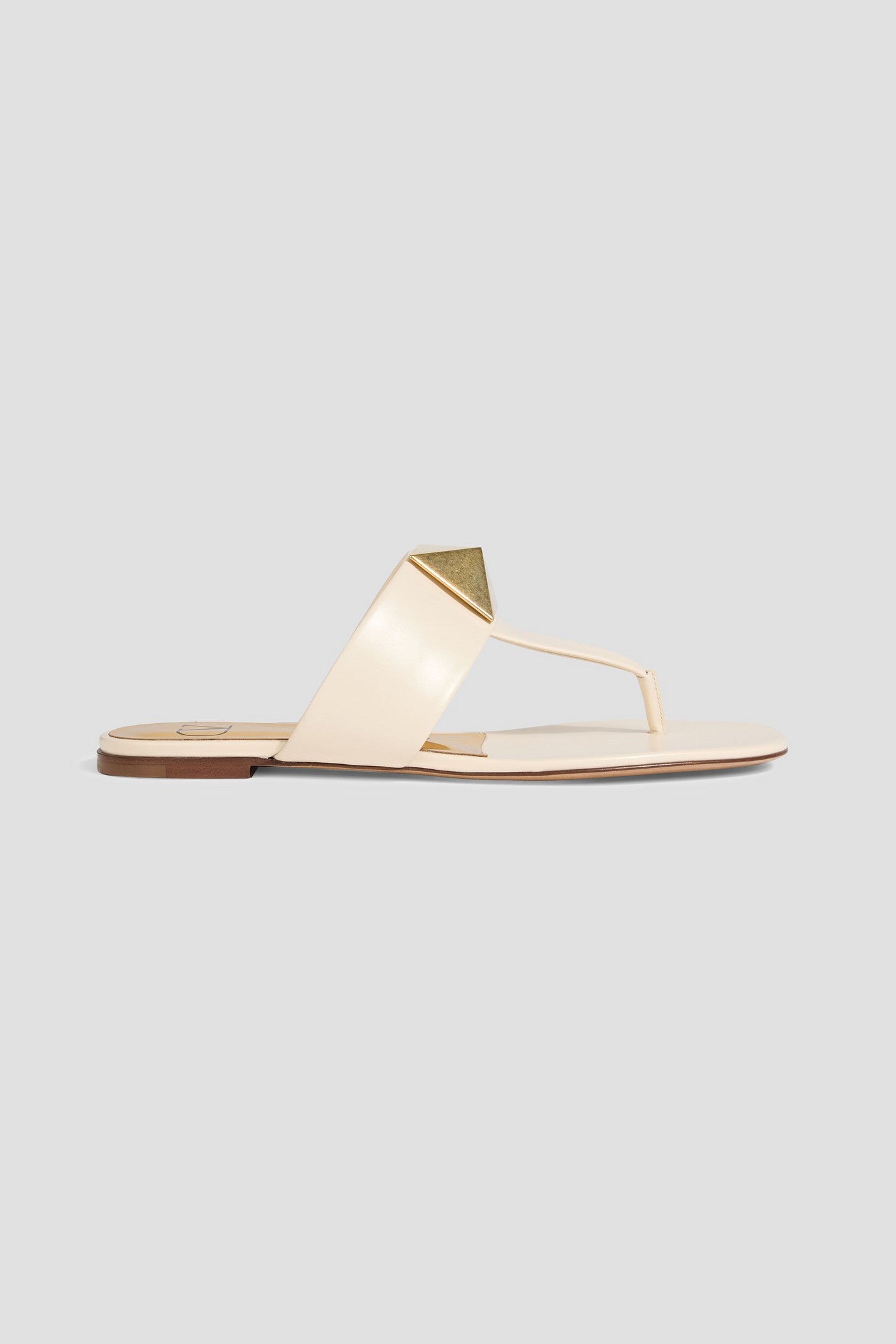 Valentino Garavani One Stud Leather Sandals Ivory Women's
