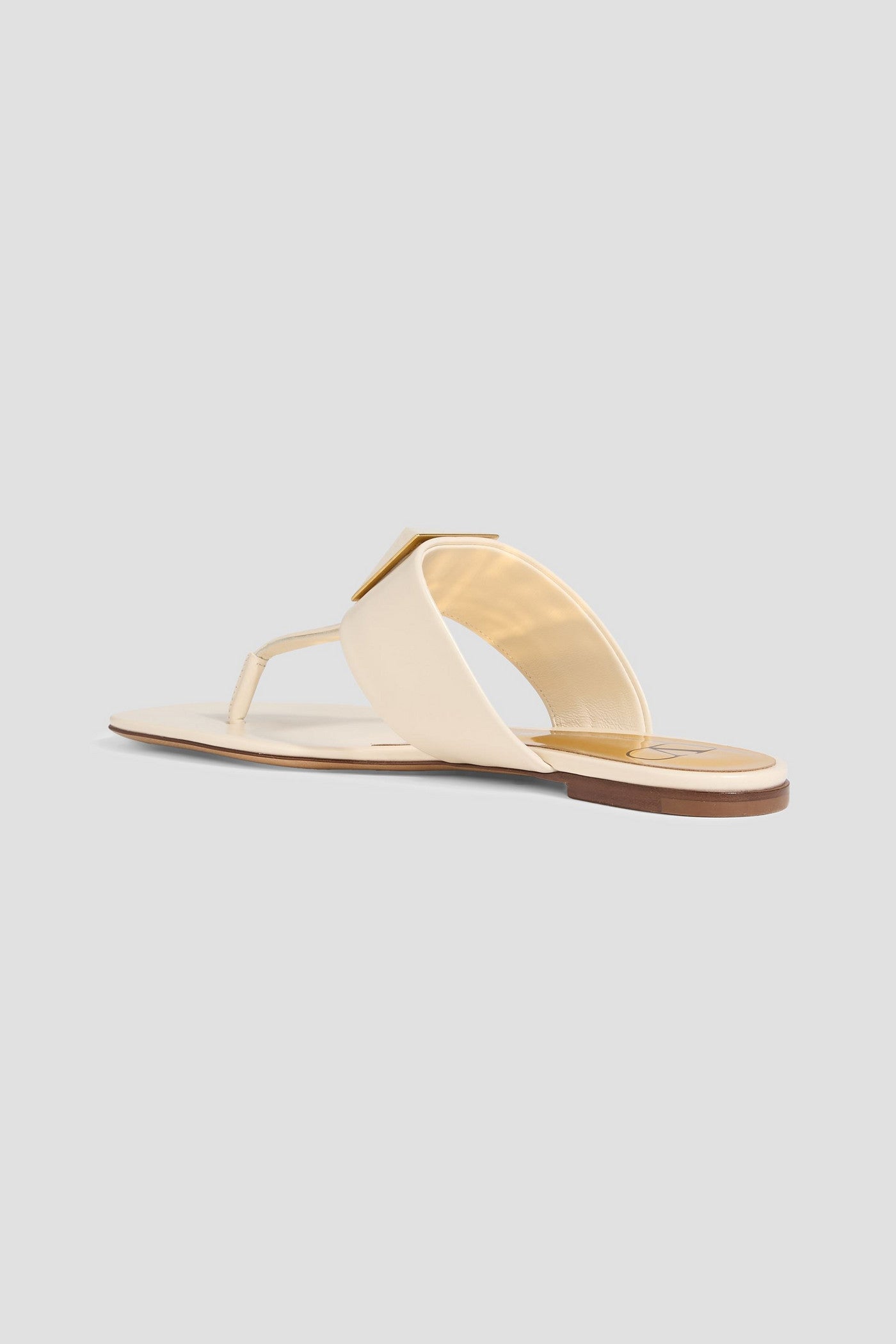 Valentino Garavani One Stud Leather Sandals Ivory Women's