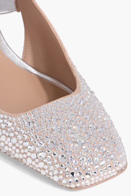 Valentino Garavani Vlogo Locker 60 Crystal-Embellished Slingback Pumps Silver Women's