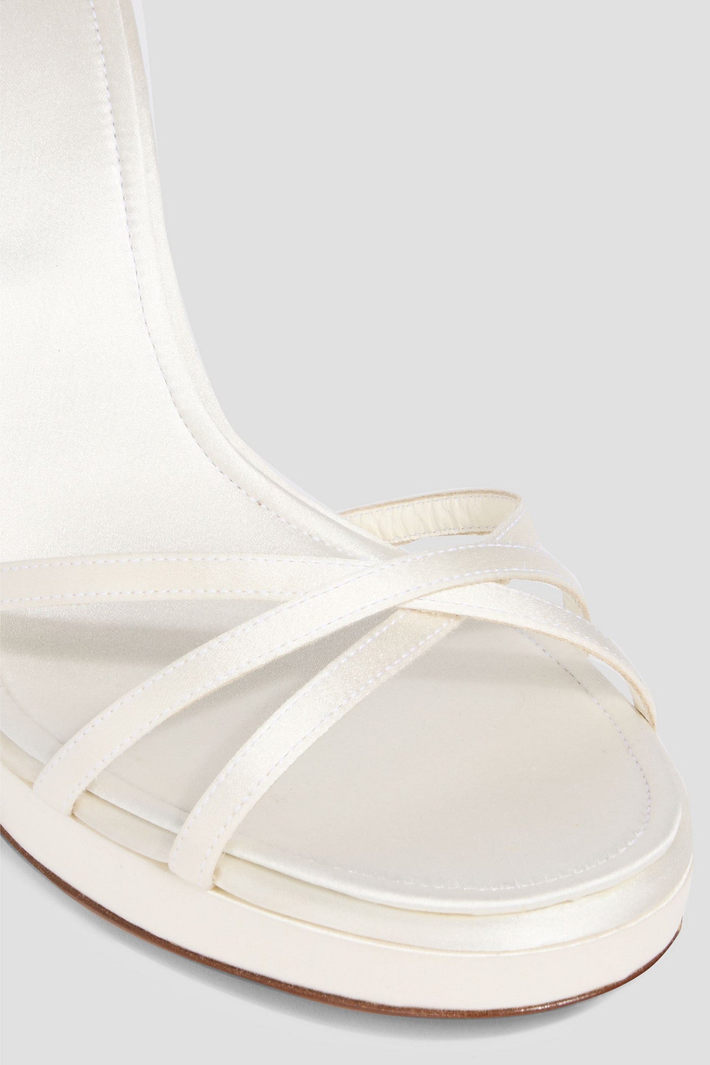 Valentino Garavani Eveninglam 100 Satin Platform Sandals Off-White Women's