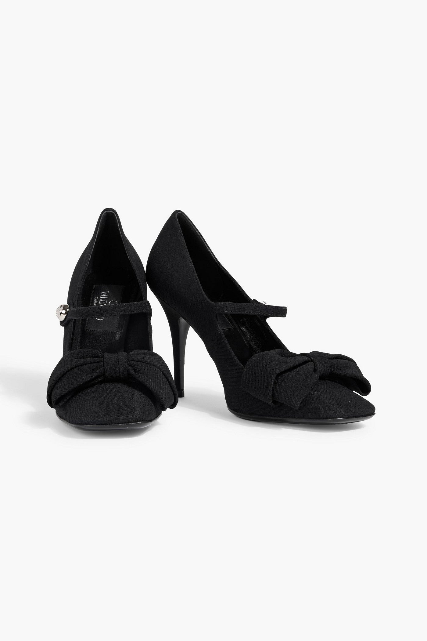 Valentino Garavani Bowjane 100 Crepe Mary Jane Pumps Black Women's