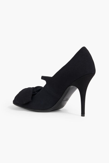 Valentino Garavani Bowjane 100 Crepe Mary Jane Pumps Black Women's