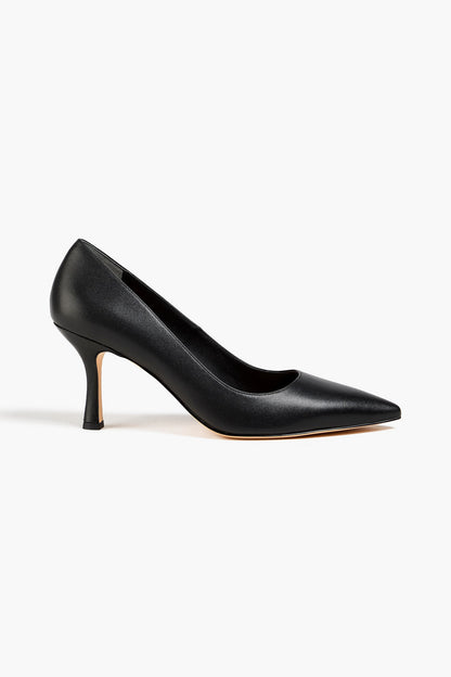 Stuart Weitzman Isla 75 Leather Pumps Black Women's