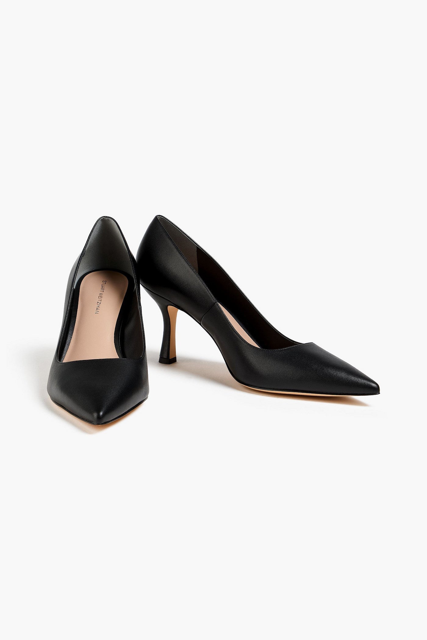 Stuart Weitzman Isla 75 Leather Pumps Black Women's