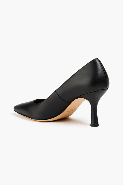 Stuart Weitzman Isla 75 Leather Pumps Black Women's
