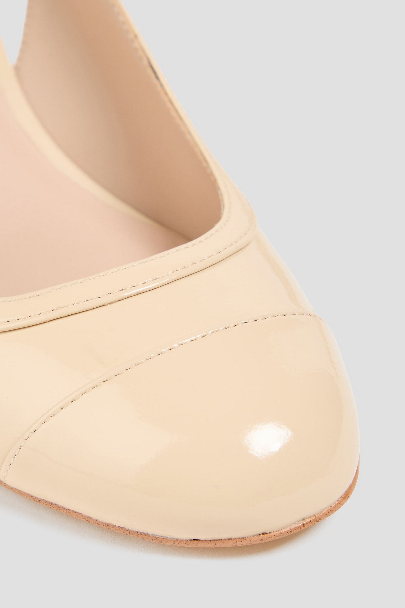 Stuart Weitzman Celina 60 Patent-Leather Slingback Pumps Cream Women's