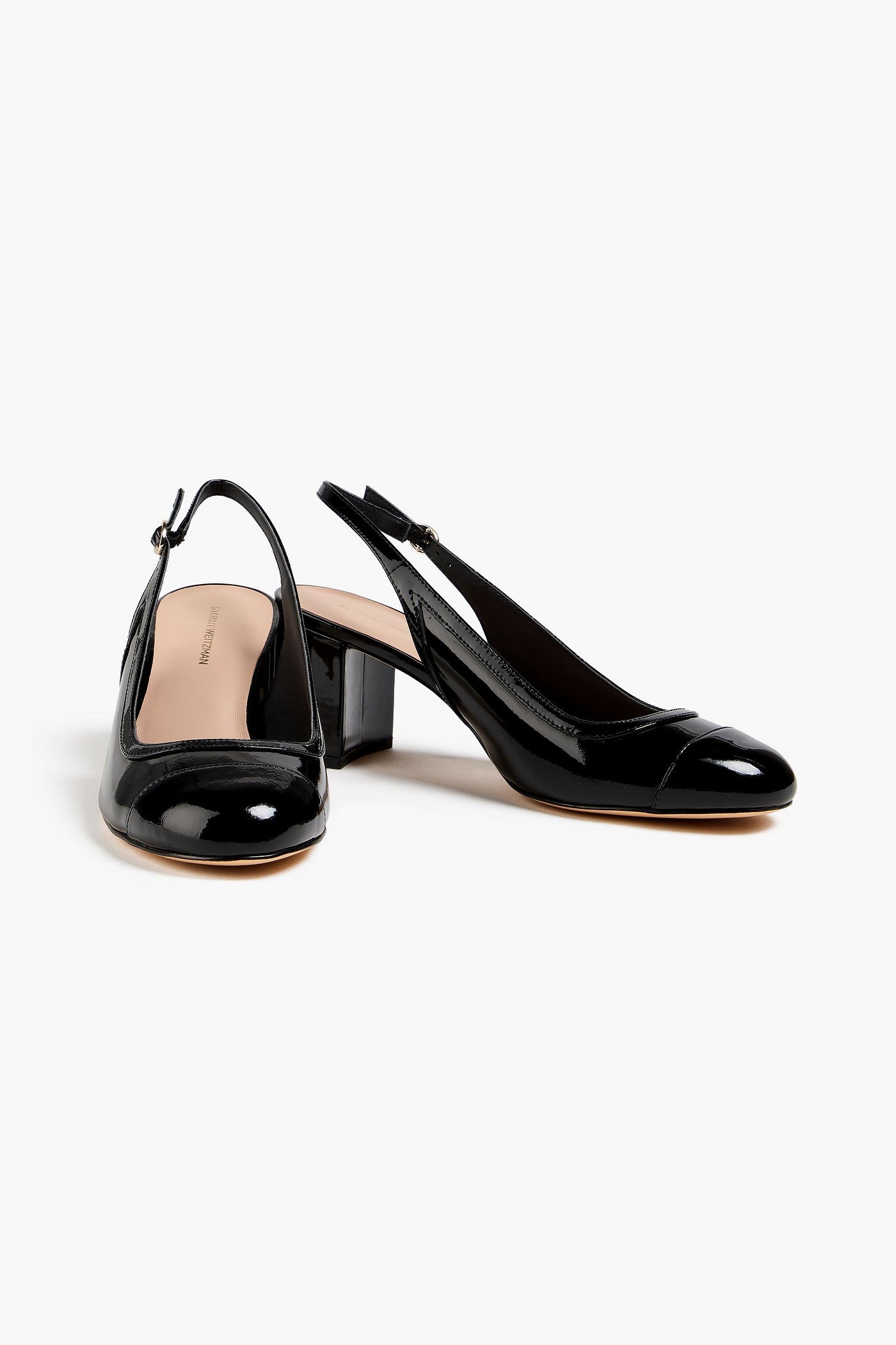 Stuart Weitzman Celina 60 Patent-Leather Slingback Pumps Black Women's