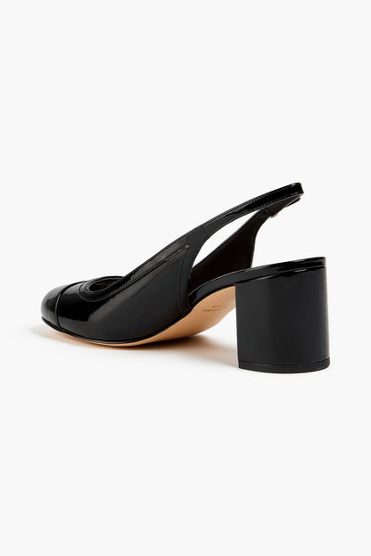 Stuart Weitzman Celina 60 Patent-Leather Slingback Pumps Black Women's