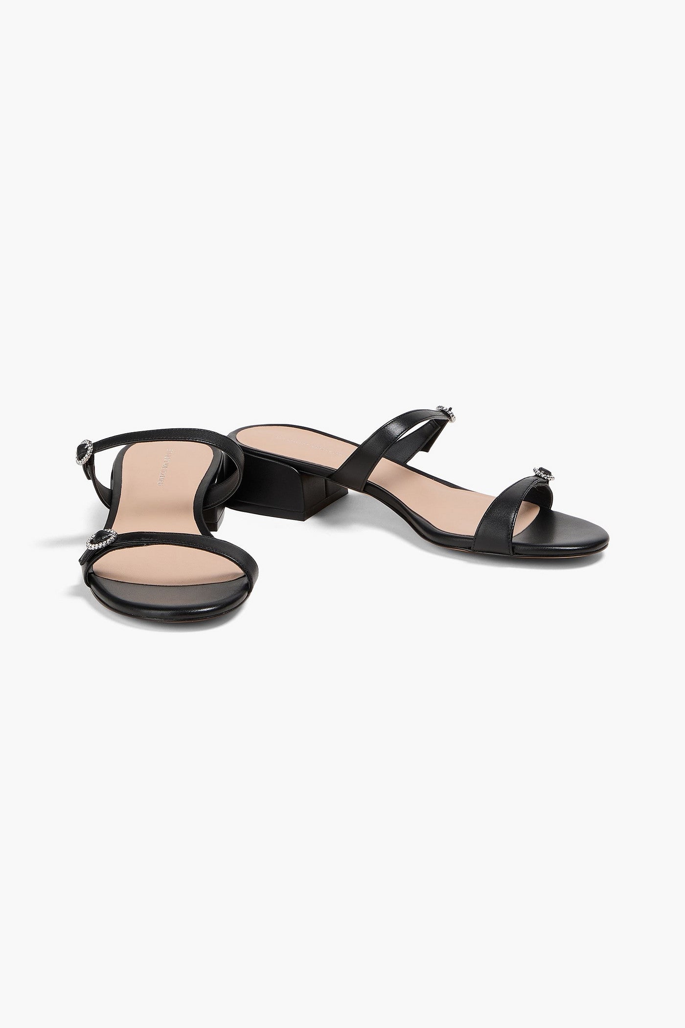 Stuart Weitzman Ginger Leather Mules Black Women's