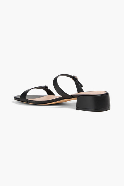 Stuart Weitzman Ginger Leather Mules Black Women's