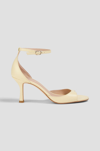 Stuart Weitzman Isla 75 Leather Sandals Cream Women's