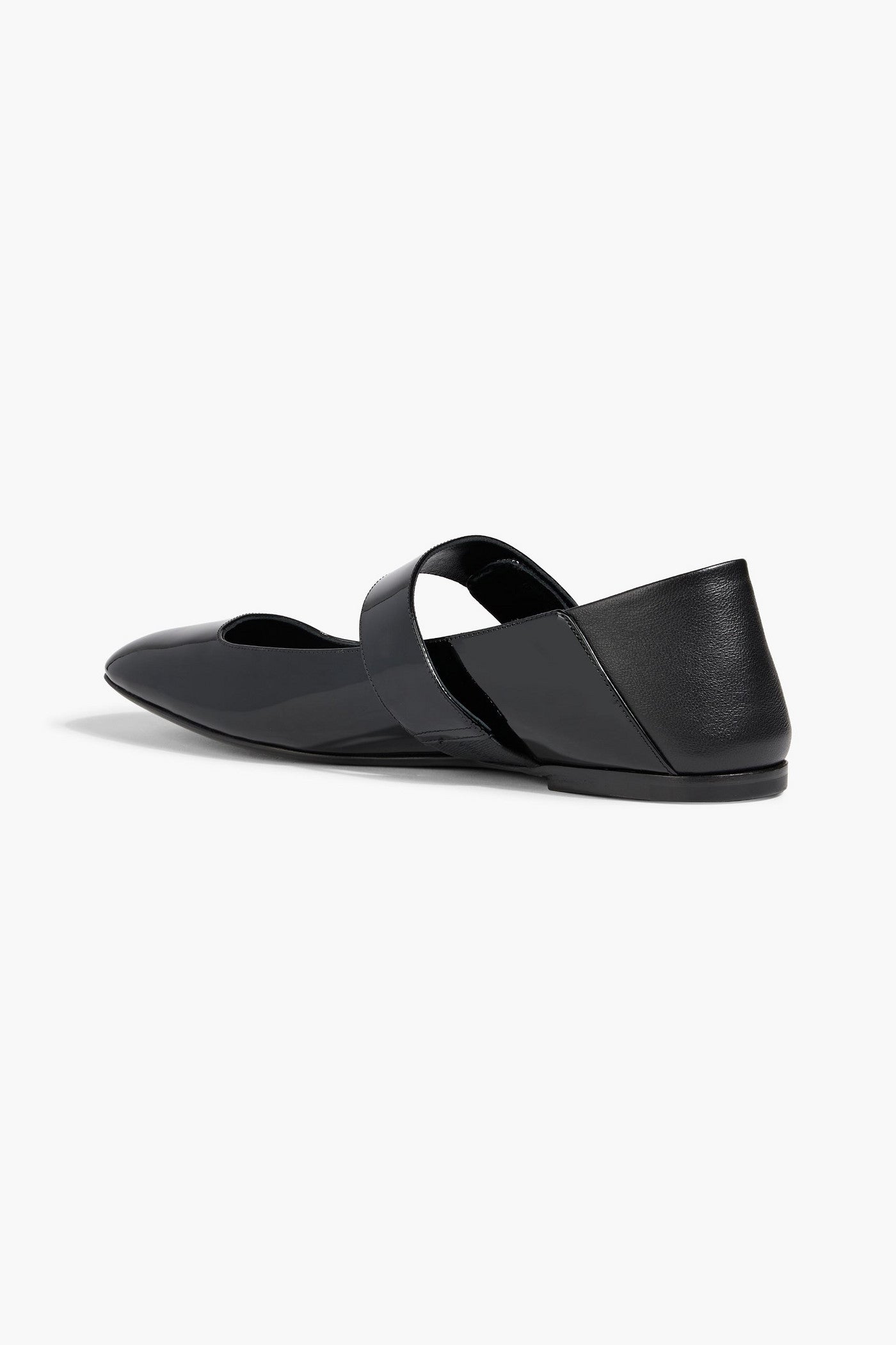 Valentino Garavani Vlogo Locker Patent-Leather Mary Jane Flats Black Women's