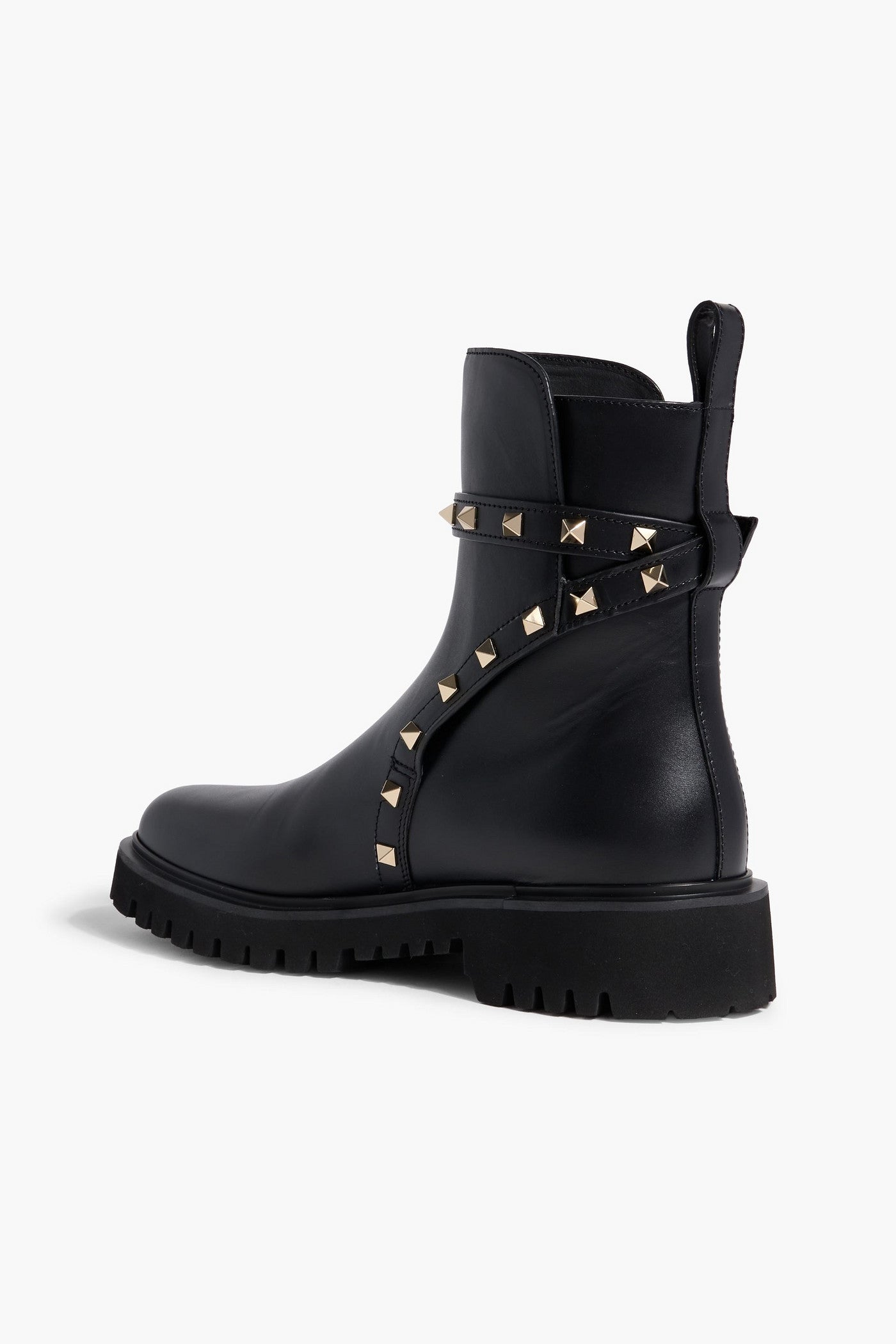 Valentino Garavani Rockstud Leather Ankle Boots Black Women's
