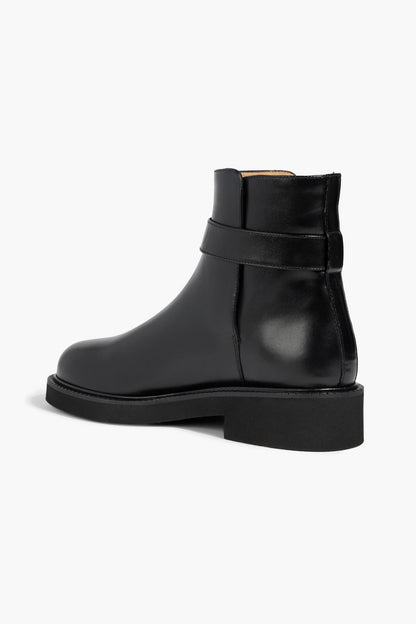 Valentino Garavani Vlogo Leather Ankle Boots Black Women's