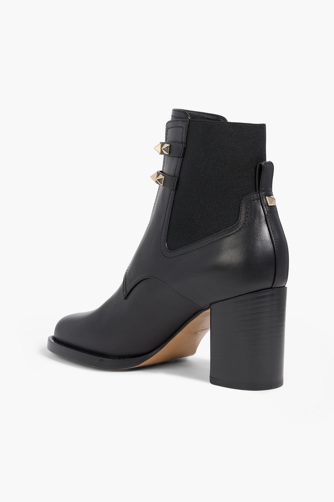 Valentino Garavani Rockstud Leather Ankle Boots Black Women's