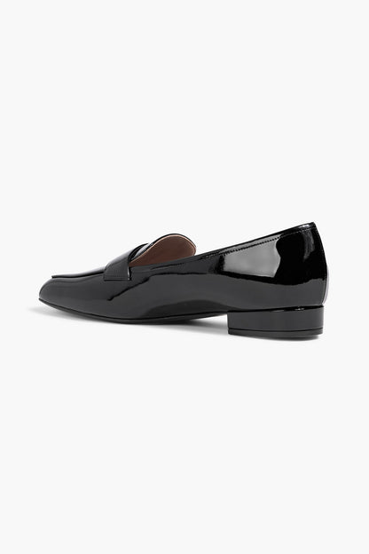 Valentino Garavani Vlogo Patent-Leather Loafers Black Women's