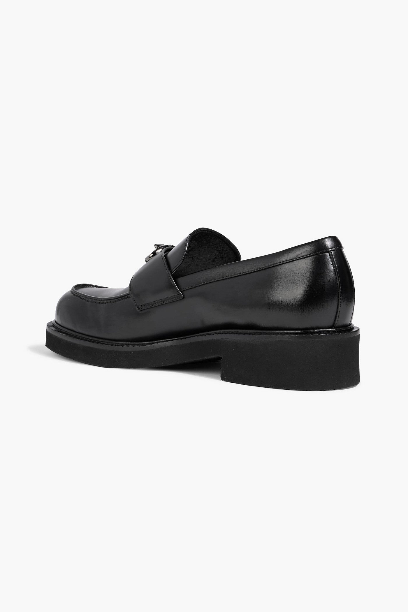 Valentino Garavani Vlogo Signature Leather Loafers Black Women's