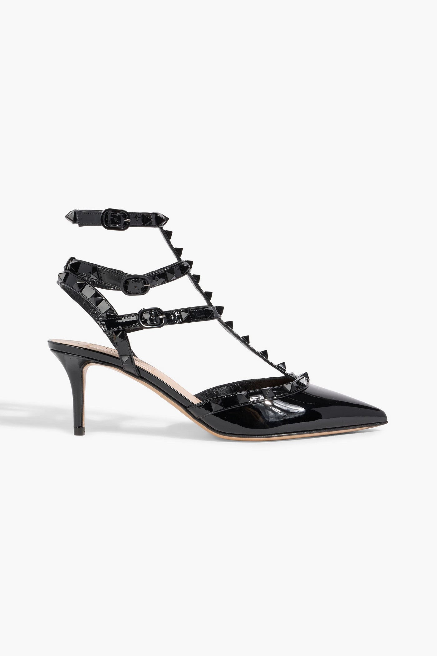 Valentino Garavani Rockstud Patent-Leather Pumps Black Women's