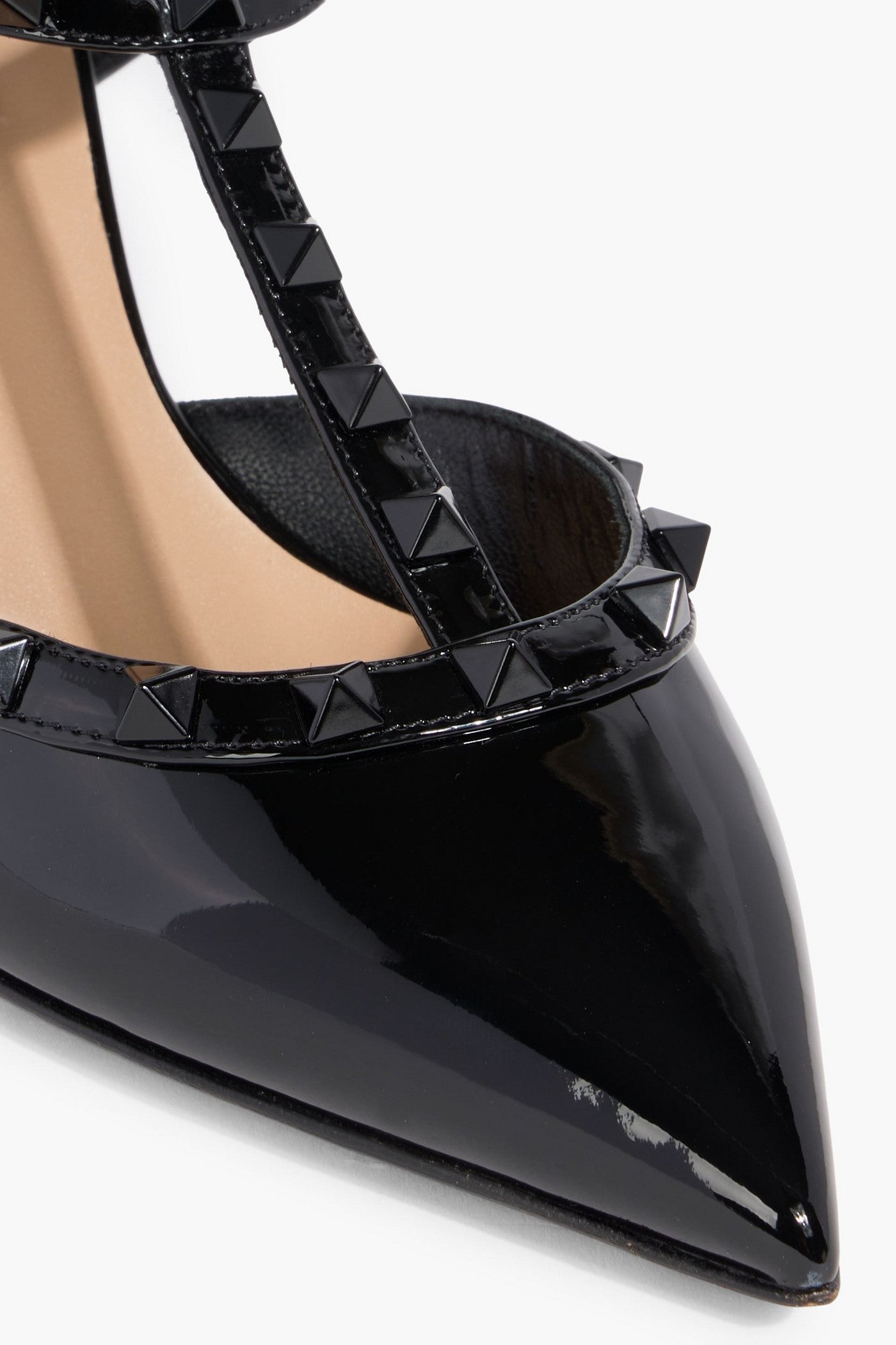 Valentino Garavani Rockstud Patent-Leather Pumps Black Women's