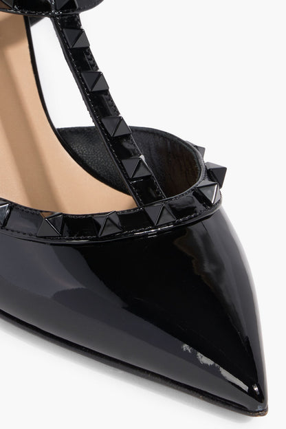 Valentino Garavani Rockstud Patent-Leather Pumps Black Women's